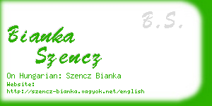 bianka szencz business card